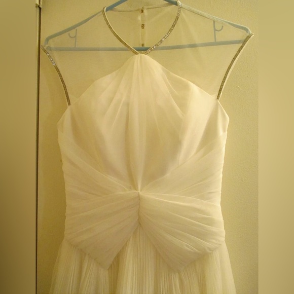 Ted Baker Trixxy Illusion Yoke Pleated Tulle Mesh Embellished Wedding Dress $650 - Picture 8 of 11